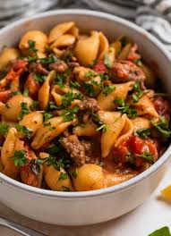 simple ground beef pasta skillet recipe