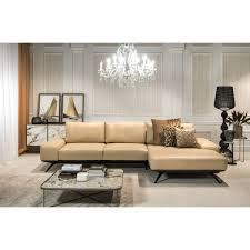 elise modern leather sectional sofa