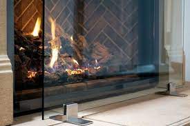 Ams Fireplace Free Standing Clear Glass