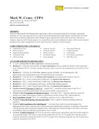 Production Planner Resume Certified Financial Planner Resume