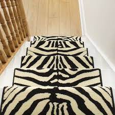 runrug zebra print stair carpet runner width 2 foot