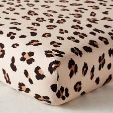 Leopard Spot Crib Sheet Beige Zgallerie