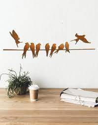 Swallows On A Wire Metal Wall Decor