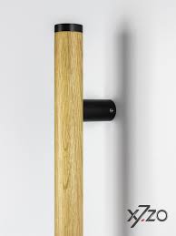 Wooden Door Handle Combined With Black