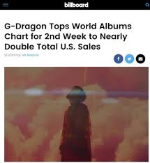 Yg Life G Dragon Tops American Billboards World Albums