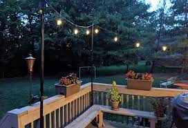 best way to hang string lights on deck