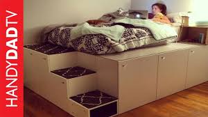 Ship captains needed storage in their rooms as it doubled as a meeting place for officers (captain excuse me gentlemen while i remove my tighty whities from the desk before we. Ikea Hack Platform Bed Diy Youtube