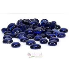 Blue Flat Glass Marble Gems 5lb Bag