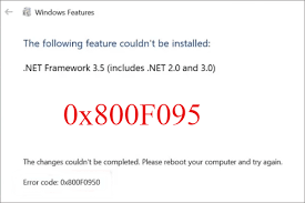 net framework 3 5 error 0x800f0950