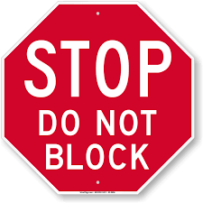 stop do not block sign sku k2 0856