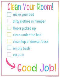 kid s bedroom cleaning checklist free