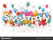 Text silvesterparty mit bunten Luftballons 134942092