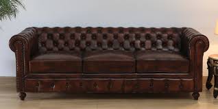 miceli leather 3 seater sofa in