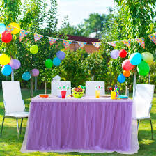 Long tables are not suitable on every wedding venue, so please ensure it is possible to organize them with our event planners. Amazon Com Piccocasa Table Skirt Purple Tulle Table Skirt For Rectangle Tables 6ft For Birthday Party Wedding Cake Table Decoration Table Skirting 30 X72 Kitchen Dining