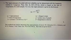 3 The Vapor Pressure Of A Solid With