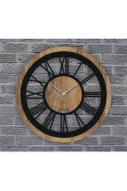 Black Large Wall Clock Wood Wall Clock