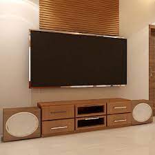 brown modern wall mounted tv unit rs