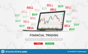 Laptop With Stock Market Candlestick Chart Vector