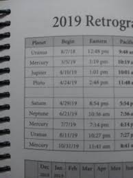 Retrograde Chart From The Astrological Day Planner Astrology