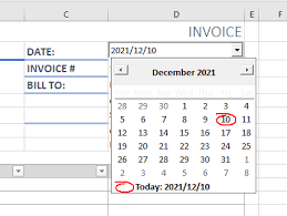 insert drop down calendar with date