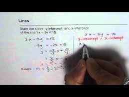 Find Slope X And Y Intercept From