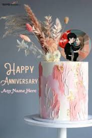 anniversary cakes with name and photo 2024