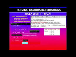 Solving Quadratic Equations Null