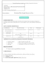 Curriculum Vitae Download In Ms Word Format Resume Template