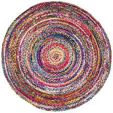 6 hand braided tammara round area rug red multi nuloom