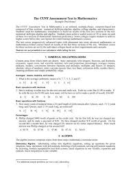 The Cuny Assessment Test In Mathematics