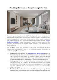 5 most por interior design concepts
