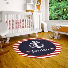 personalized round rug nautical room