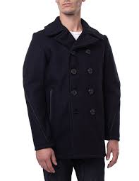 Schott Nyc Fitted Peacoat Mythical Usa