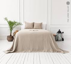 softened linen bed cover queen king