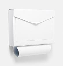 emily locking white wall mounted mailbox