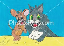 tom and jerry pastel color drawing