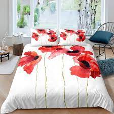 Red Flower Bedspread