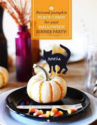 Painted Pumpkin Place Cards For Your Halloween Dinner Party