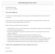 real estate agent cover letter velvet