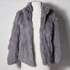 Outwear Stand Collar Rabbit Fur Jacket