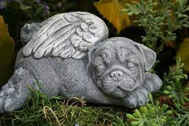 Angel Pug Statue Pet Memorial Dog