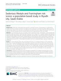 sedentary lifestyle and framingham risk