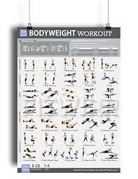 Bodyweight Exercise Poster Total Body Fitness Laminated Home Gym Workout Poster Bodyweight Exercises Tone Your Legs Arms Abs Core Butt