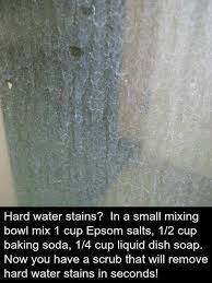 hard water stains in the glass shower