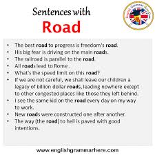 sentences with road road in a sentence