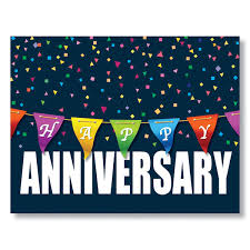 Anniversary Color Banner Card Work Anniversary Card