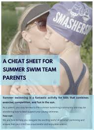 a cheat sheet for summer swim team pas