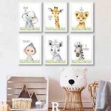 Explore our range of beautiful nursery wall art prints to style your kids bedroom wall. Baby Animals Boys Nursery Wall Art Canvas Prints Elephant Zebra Lion Watercolor Painting Poster Wall Pictures Kids Room Decor Painting Calligraphy Aliexpress