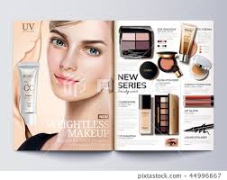 cosmetic magazine template stock