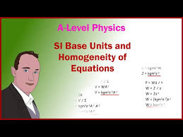 Si Units And Geneity Of Equations